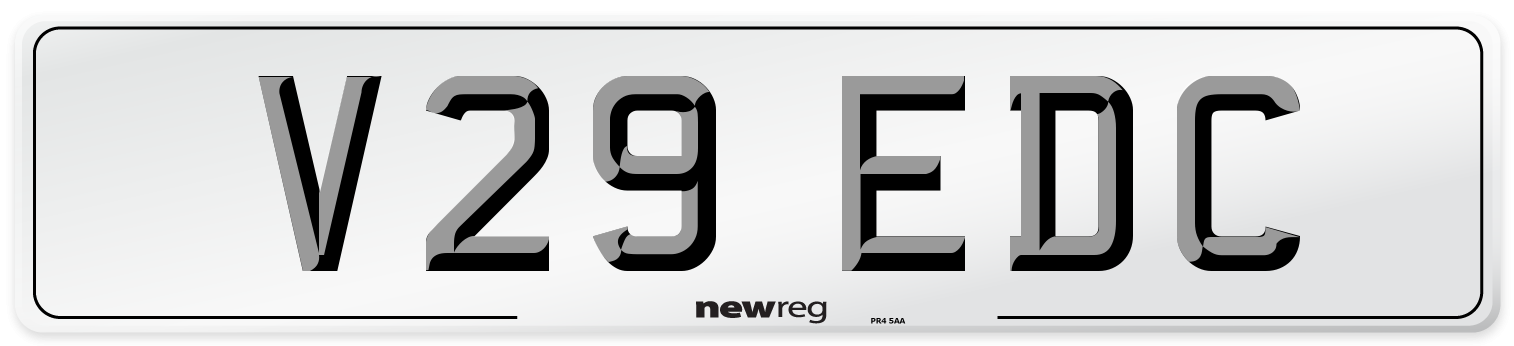 V29 EDC Number Plate from New Reg